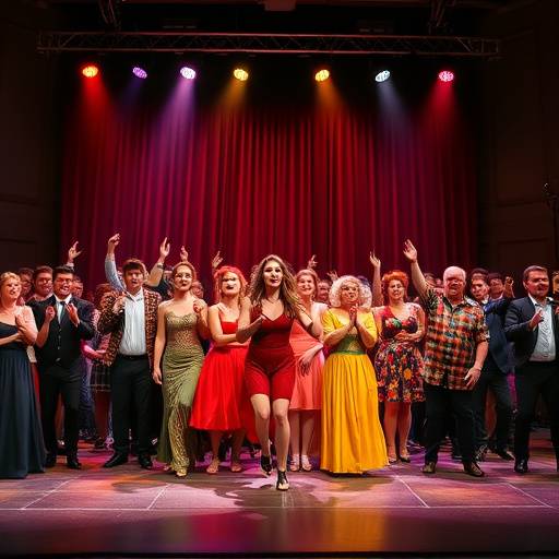 Musical theatre ensemble during a performance.